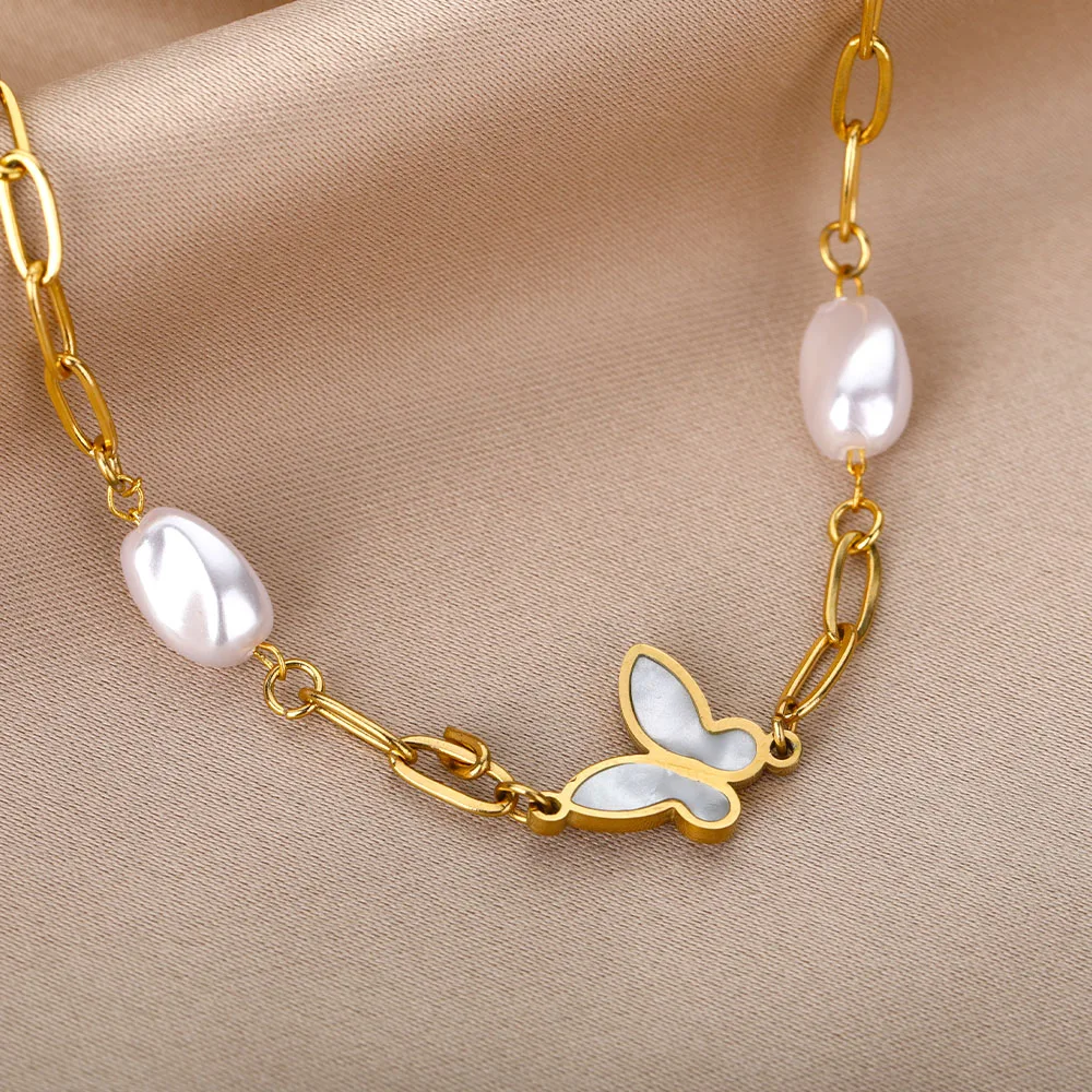 RXSMII Stainless Steel Layered Golden Pendant Bracelet For Women Retro Punk Gothic Portrait Coin Cross Pearl Bracelet Jewelry