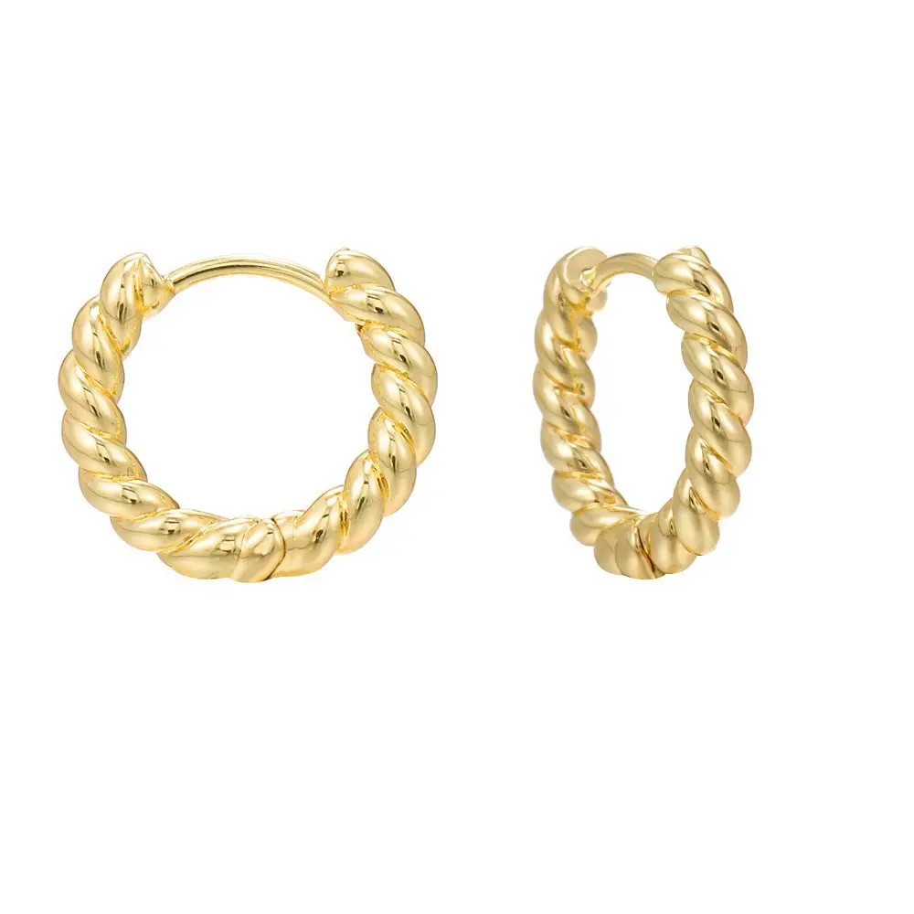 C Shape Twist Croissant Earrings For Women Stainless Steel Hoop Earrings Circle Round Earring Female Fashion Jewelry Orecchini