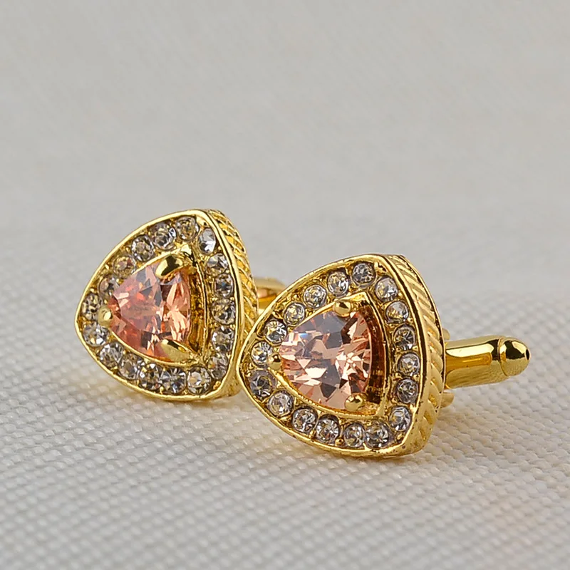 Men's Enamel Crystal Cufflinks Wedding Party Cufflink French Shirt Cuff Buttons Cuff Links Luxury Rhinestone Silver Gold Color