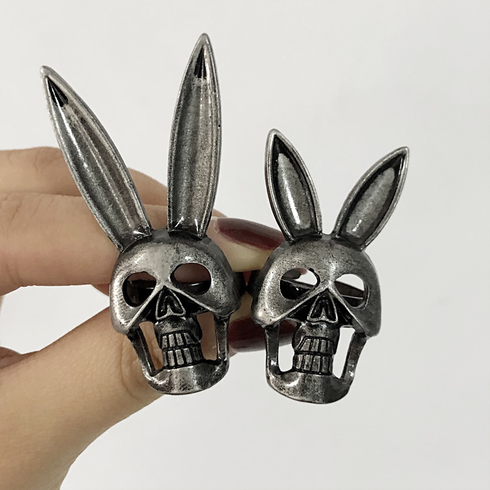 New Punk Rabbit Skull Ring Vintage Charm Animal Rabbit Skeleton Gothic Adjustable Ring 2 Size For Man Women Nightclub Jewelry