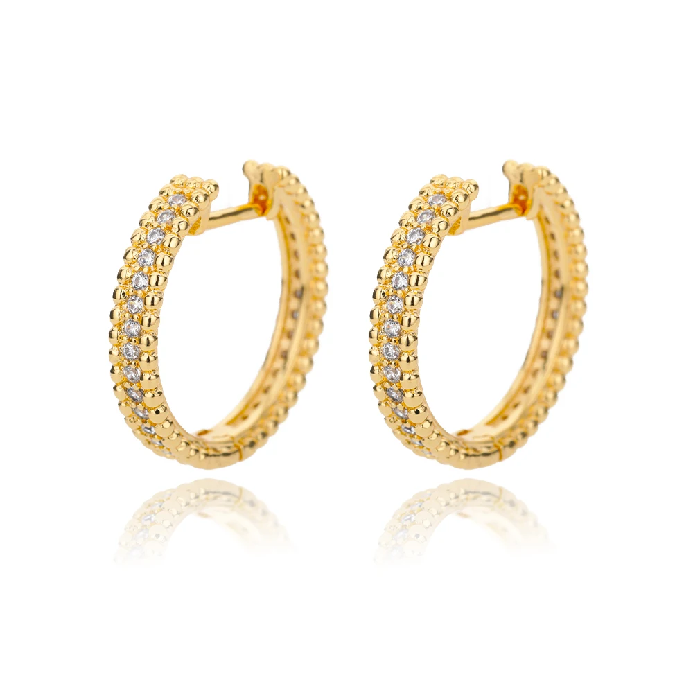 Zircon Round Studs Earrings For Women Crystal Rhinestone Stainless Steel Geometric Earrings Jewelry Circle Ear Buckle Femme Zircon Round Studs Earrings For Women Crystal Rhinestone Stainless Steel Geometric Earrings Jewelry Circle Ear Buckle Femme