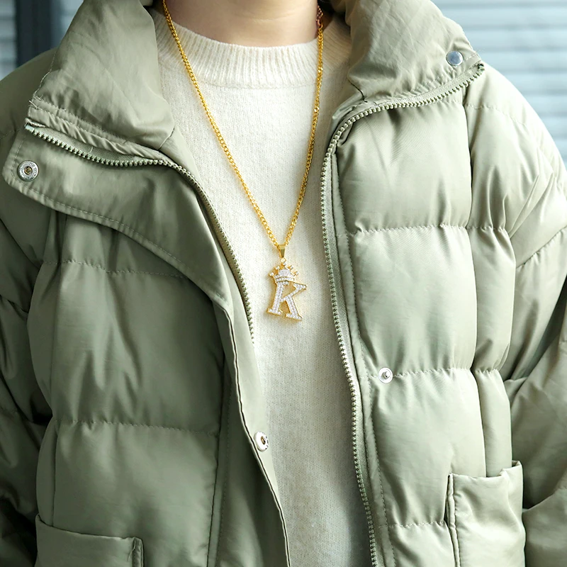 Crystal Crown Necklace For Man Women Initial Letter Necklaces Hip Hop Alphabet Pendant Goth Chain Jewelry Gifts For Kids Bijoux Crystal Crown Necklace For Man Women Initial Letter Necklaces Hip Hop Alphabet Pendant Goth Chain Jewelry Gifts For Kids Bijoux