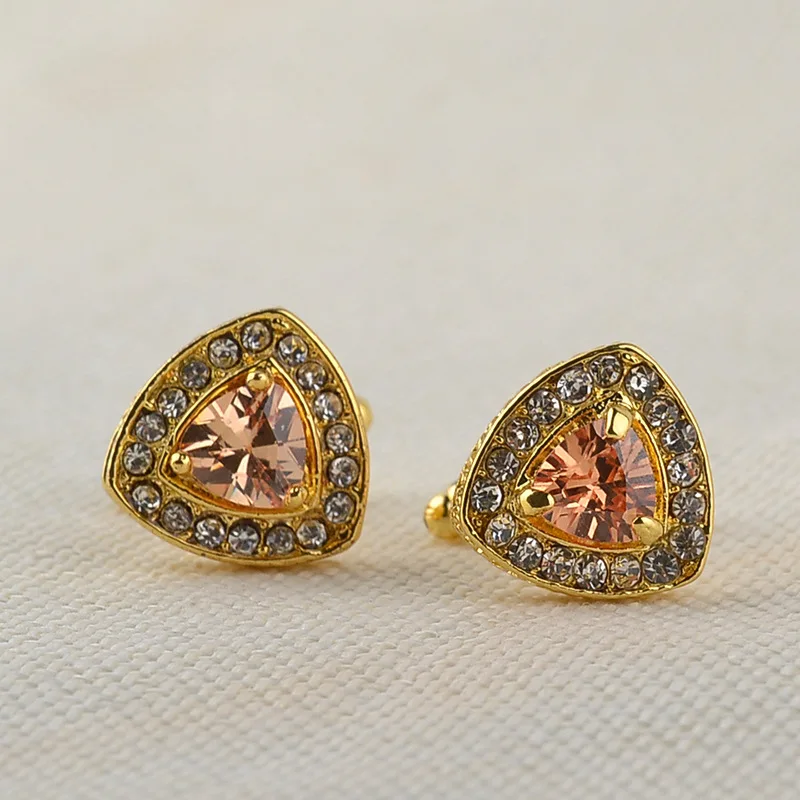 Men's Enamel Crystal Cufflinks Wedding Party Cufflink French Shirt Cuff Buttons Cuff Links Luxury Rhinestone Silver Gold Color