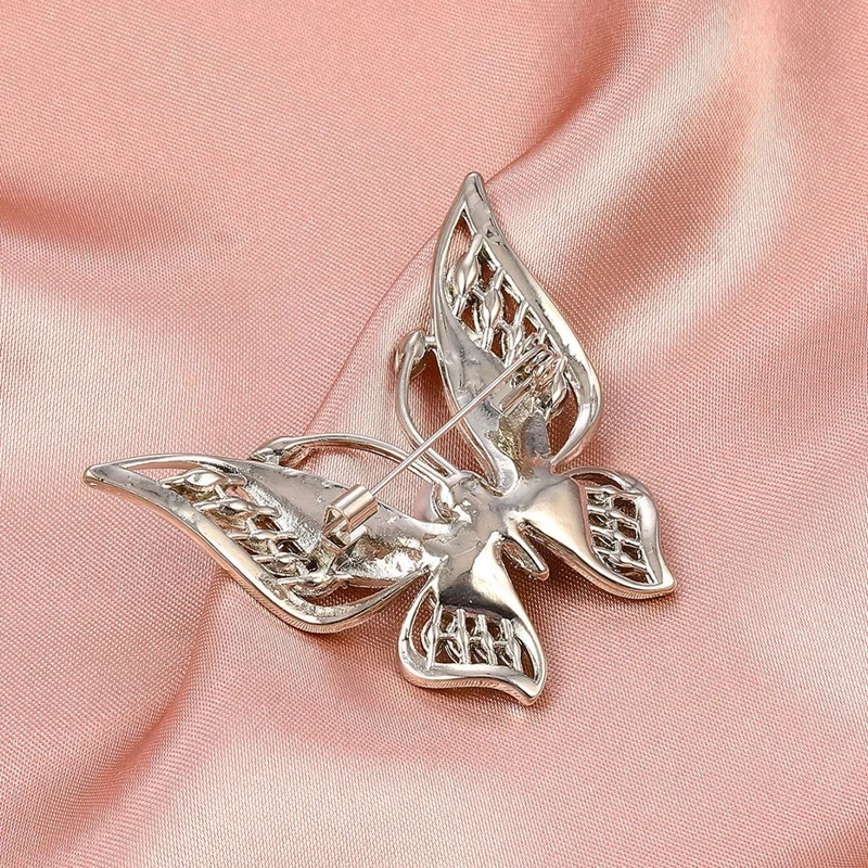 Korea Fashion Rhinestone Butterfly Brooch For Women Premium Brilliant Alloy Badge Retro Pin Clothing Accessories