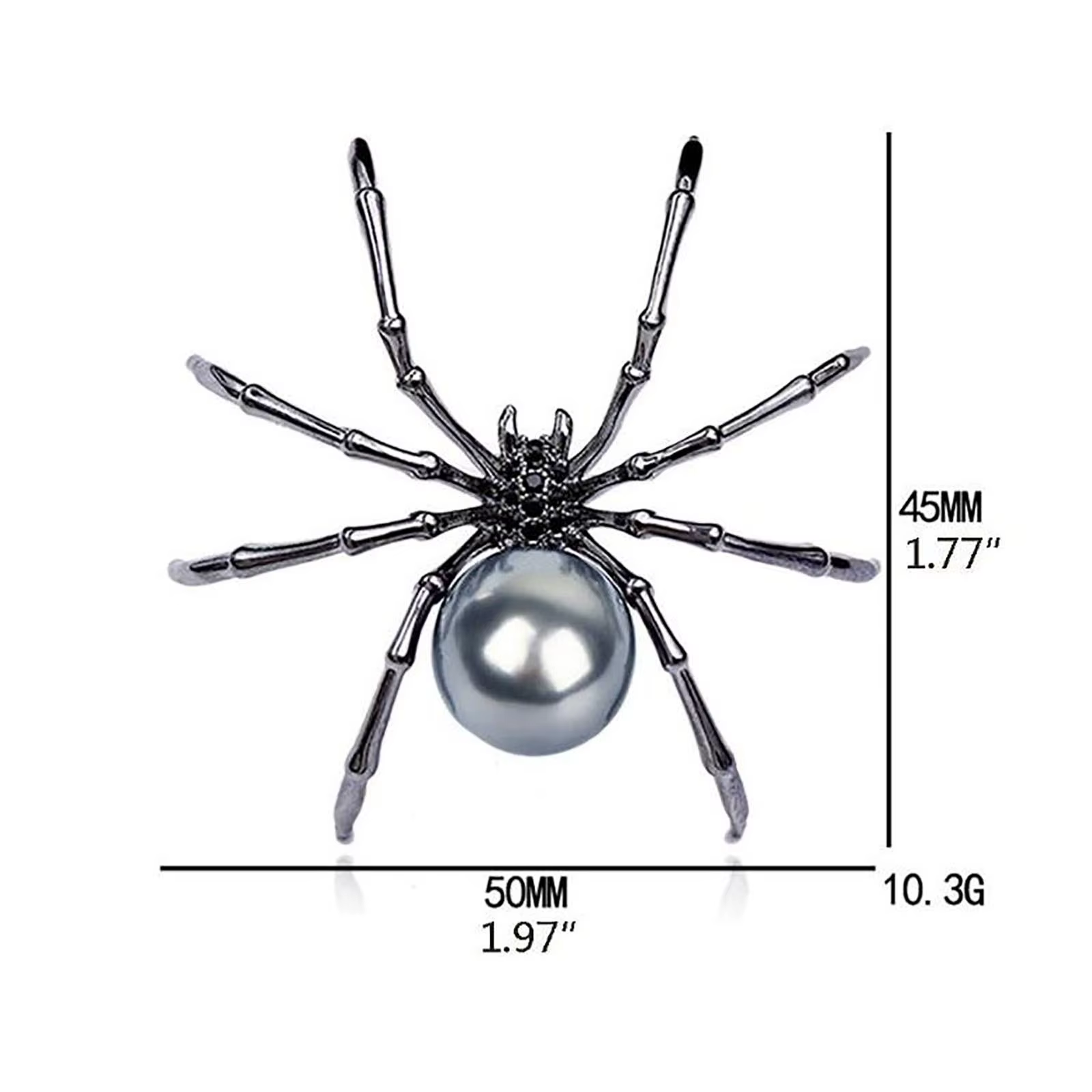 Halloween Women's Imitation Pearl Brooch, Body And Micro Pave Spider, Jewelry , Black Women Jewelry Accessory значки на портфель