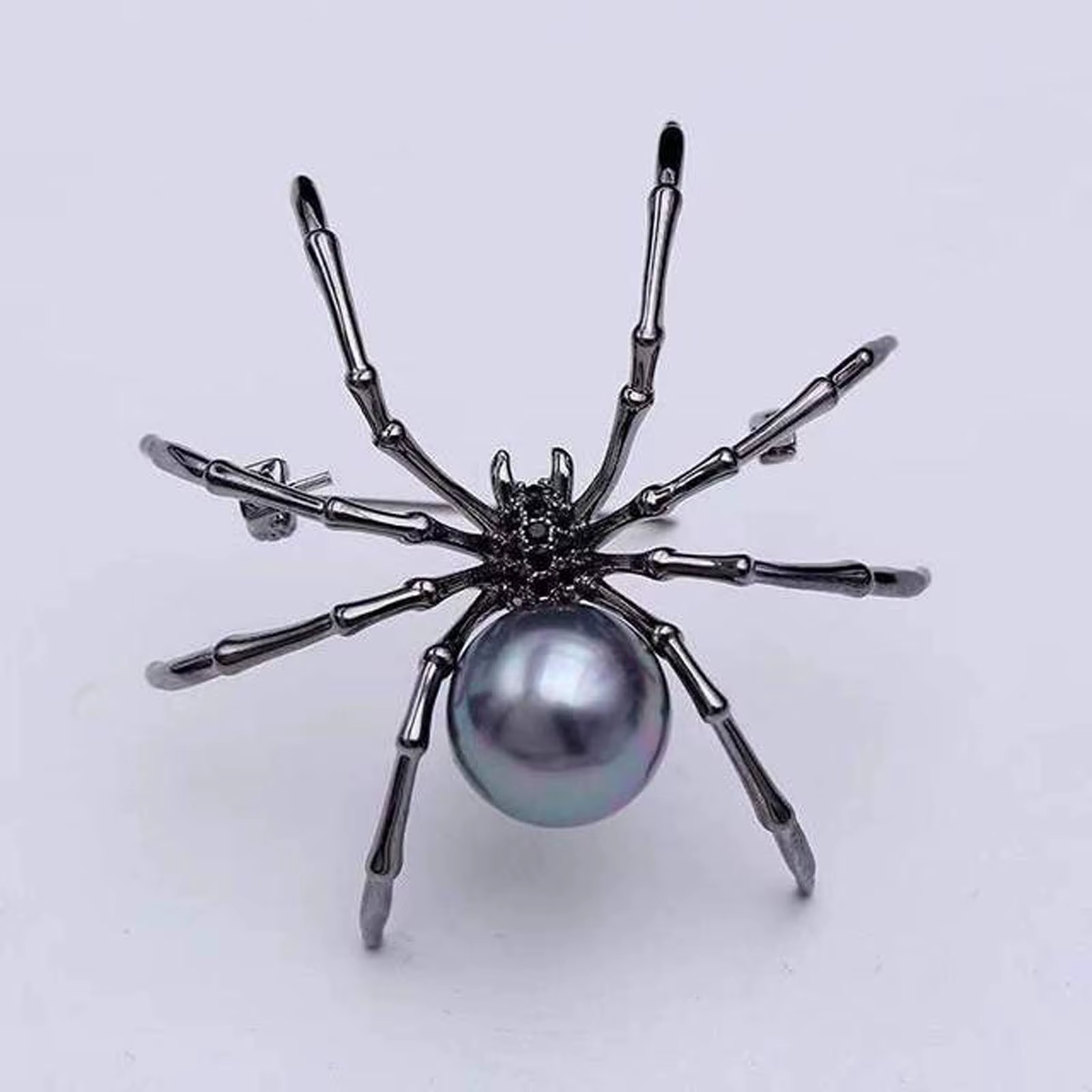 Halloween Women's Imitation Pearl Brooch, Body And Micro Pave Spider, Jewelry , Black Women Jewelry Accessory значки на портфель