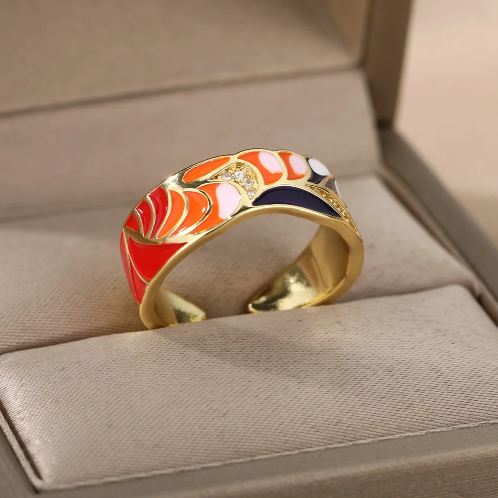 Colorful Enamel Rings For Women Adjustable Open Stainless Steel Finger Ring 2022 Trend Femme Aesthetic Jewelry anillos mujer Colorful Enamel Rings For Women Adjustable Open Stainless Steel Finger Ring 2022 Trend Femme Aesthetic Jewelry anillos mujer