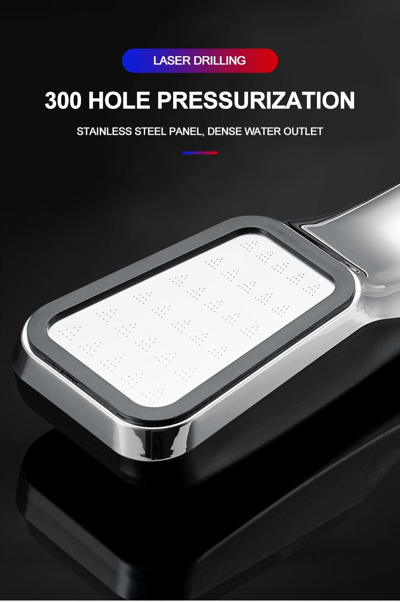 NEW IN ZhangJi 300 Holes High Pressure Rainfall Shower Head Water Saving 3 Color Chrome Black White Sprayer Nozzle Bathroom Acce