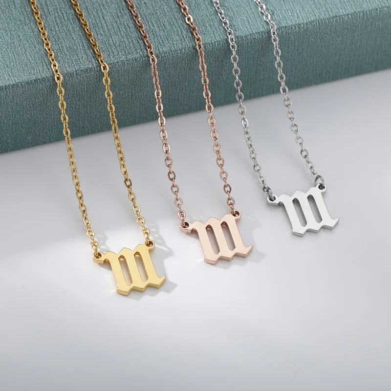 Custom 111 222 333 444 555 666 777 888 999 Year Angel Number Necklace For Women Stainless Steel Choker Collars Femme Jewelry