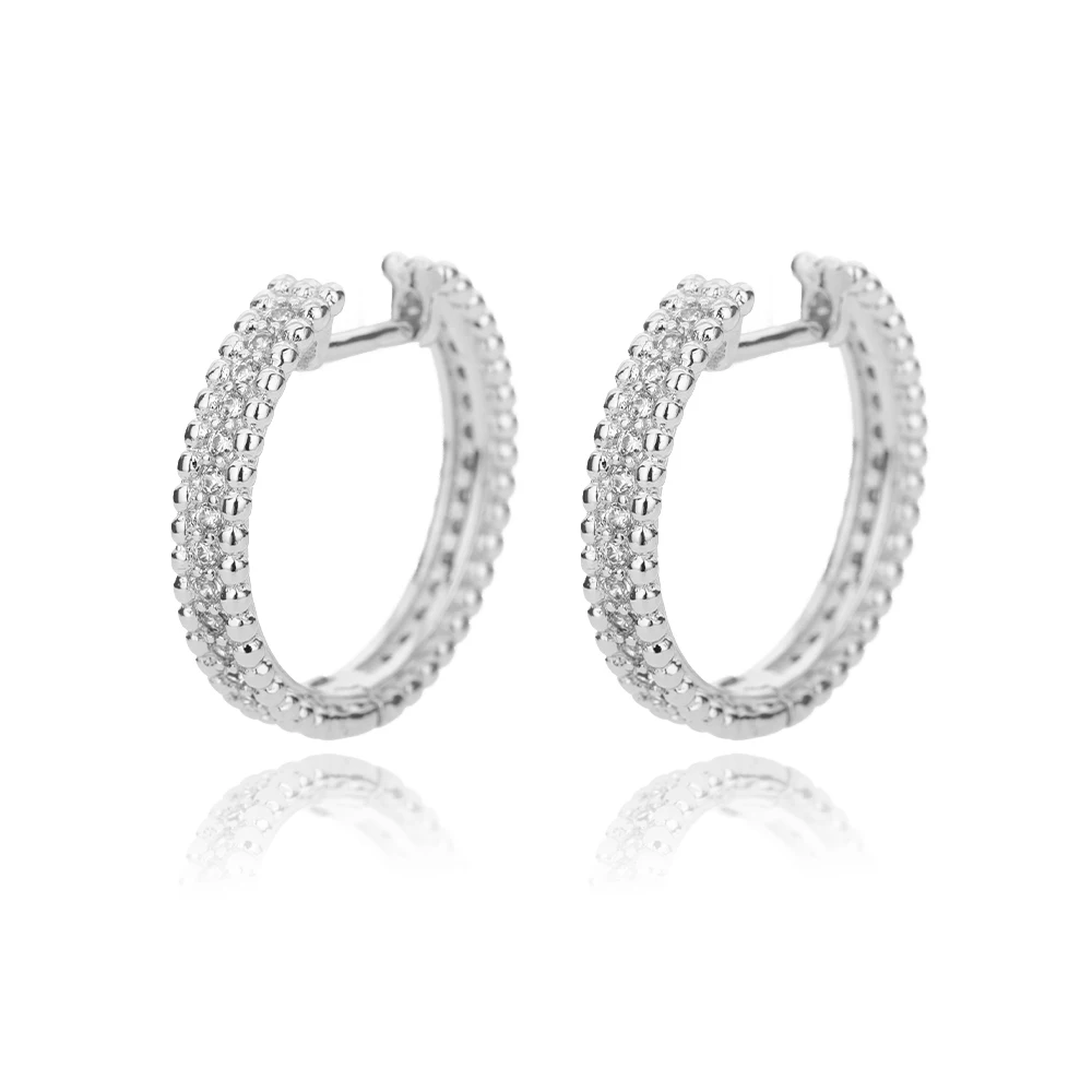 Zircon Round Studs Earrings For Women Crystal Rhinestone Stainless Steel Geometric Earrings Jewelry Circle Ear Buckle Femme Zircon Round Studs Earrings For Women Crystal Rhinestone Stainless Steel Geometric Earrings Jewelry Circle Ear Buckle Femme