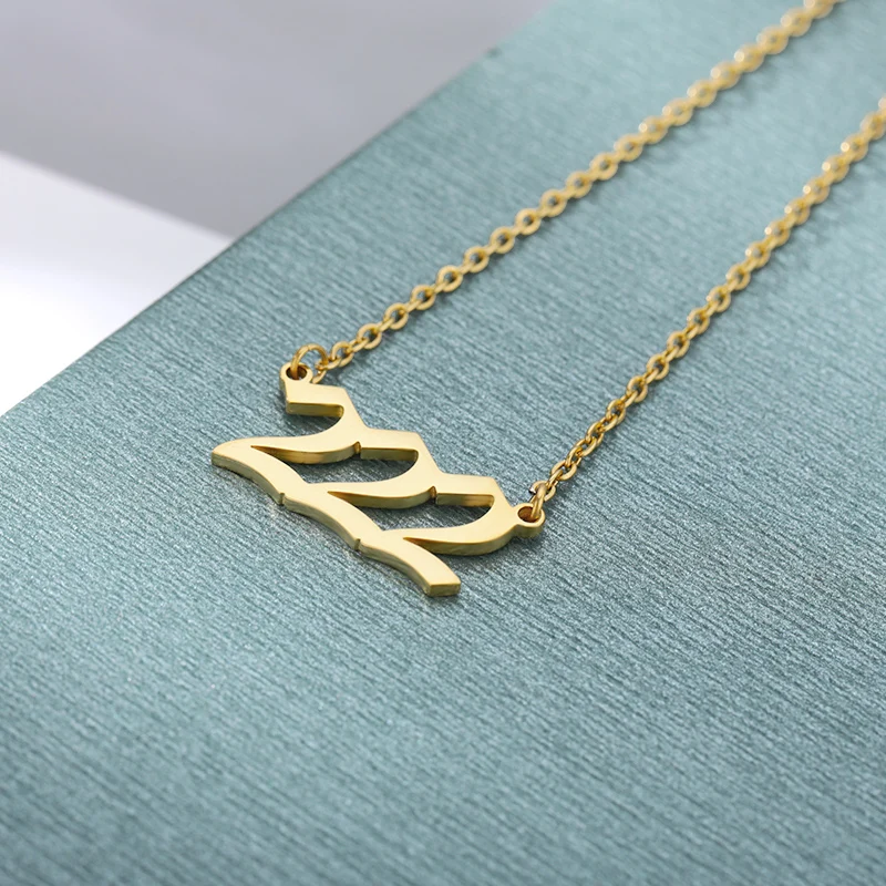 Custom 111 222 333 444 555 666 777 888 999 Year Angel Number Necklace For Women Stainless Steel Choker Collars Femme Jewelry
