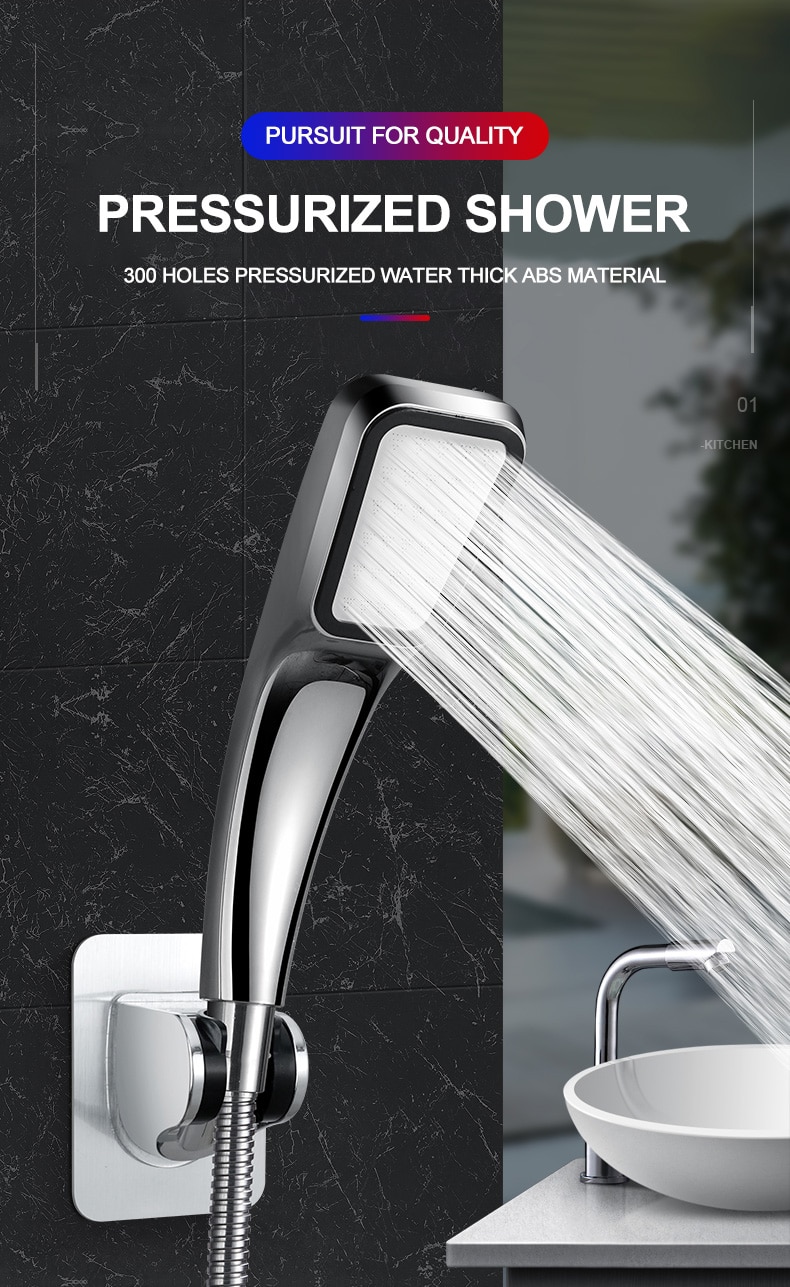 NEW IN ZhangJi 300 Holes High Pressure Rainfall Shower Head Water Saving 3 Color Chrome Black White Sprayer Nozzle Bathroom Acce