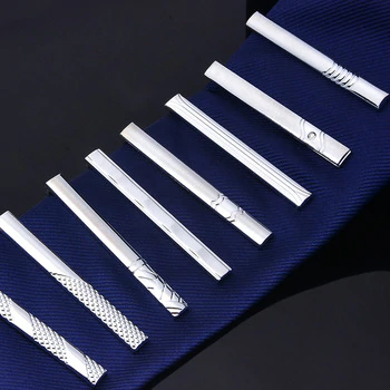 New Simple Metal Silver Tie Clip For Men Wedding Necktie
