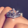 IPARAM New Rose Gold Silver Zircon Crown Wedding Engagement Ring