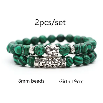 Black Lava Stone Prayer Buddha Men Bead Bracelet 5