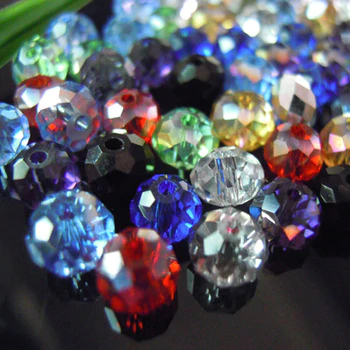 Isywaka Mixed Colors Rondelle  Austria faceted Crystal Glass Beads