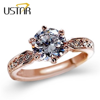 1.75ct AAA Zircon Engagement Rings for women Rose gold color Austrian Crystals Jewelry