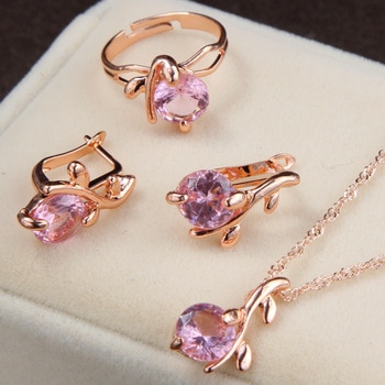 ZOSHI african bridal gold color necklace earrings Ring wedding crystal sieraden women jewellery set