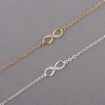 Shuangshuo Infinity Bracelet for Women with Crystal Stones Bracelet Infinity Number 8 Chain Bracelets