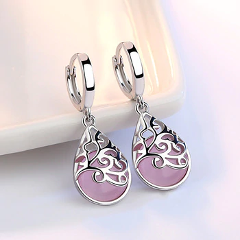 XIYANIKE Silver Moonlight Opal Tears Totem Earrings Gift pendientes oorbellen boucle d'oreille femmes