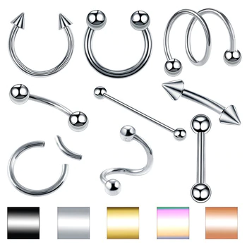 Steel Segment Rings Piercing Ear Tragus Cartliage Piercings Orelha Helix Lip Labret Tongue Piercing Nose Ear Septum Jewelry