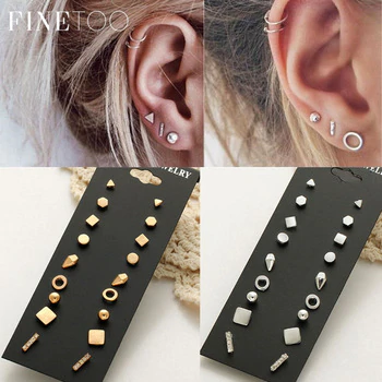 Minimalist Mixed Small Earrings Set Simple Geometric Stud Earrings for Women Girls Tiny Ear Studs