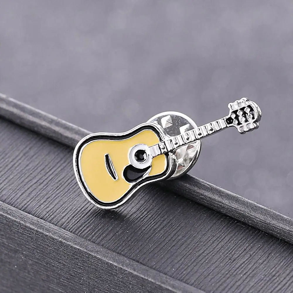 Band Guitar Brooch Sweater Decorative Needle Badge for Men's Women Denim Jackets Collar Buckle Lapel Pin Jewelry Accessories
