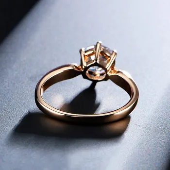 1.75ct AAA Zircon Engagement Rings for women Rose gold color Austrian Crystals Jewelry 3