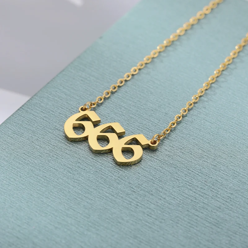 Custom 111 222 333 444 555 666 777 888 999 Year Angel Number Necklace For Women Stainless Steel Choker Collars Femme Jewelry