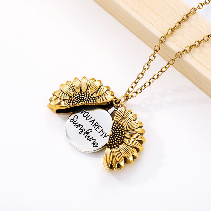 You Are My Sunshine Open Locket Sunflower Pendant Necklace Boho Jewelry Best Friendship Gifts Bff Letter Necklace Collier You Are My Sunshine Open Locket Sunflower Pendant Necklace Boho Jewelry Best Friendship Gifts Bff Letter Necklace Collier