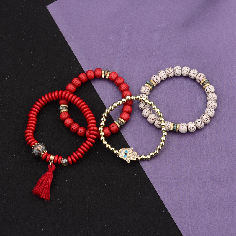 Vintage Bohemia Women Bracelets Set Charm Hand Stone Beads Tassel Pendents Bracelets Pour Les Femmes 4Pcs/Lot Vintage Bohemia Women Bracelets Set Charm Hand Stone Beads Tassel Pendents Bracelets Pour Les Femmes 4Pcs/Lot