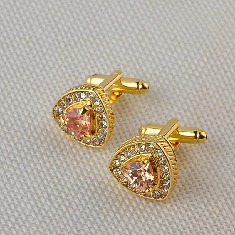Men's Enamel Crystal Cufflinks Wedding Party Cufflink French Shirt Cuff Buttons Cuff Links Luxury Rhinestone Silver Gold Color