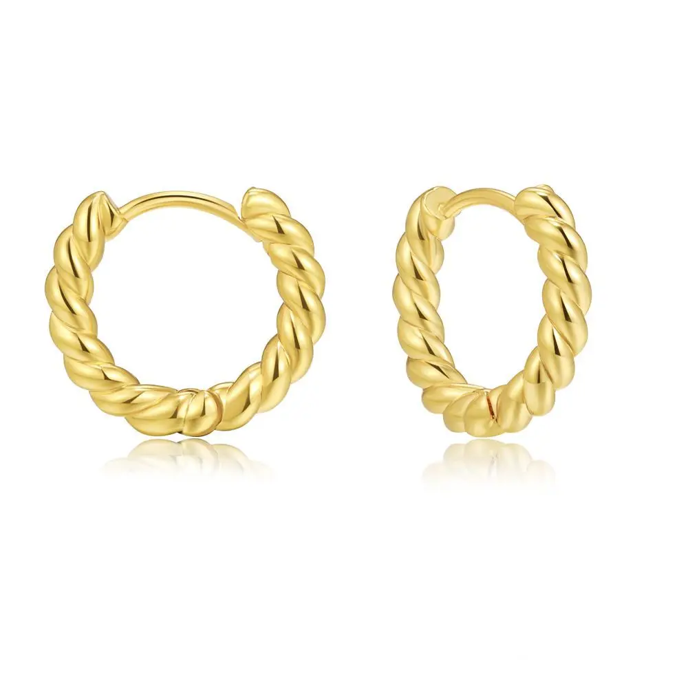 C Shape Twist Croissant Earrings For Women Stainless Steel Hoop Earrings Circle Round Earring Female Fashion Jewelry Orecchini