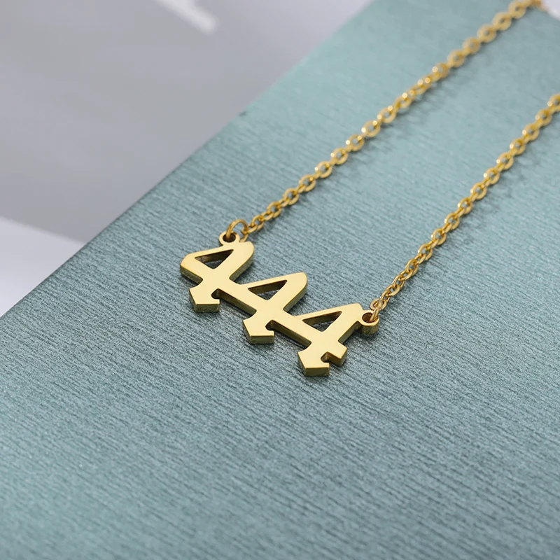 Custom 111 222 333 444 555 666 777 888 999 Year Angel Number Necklace For Women Stainless Steel Choker Collars Femme Jewelry