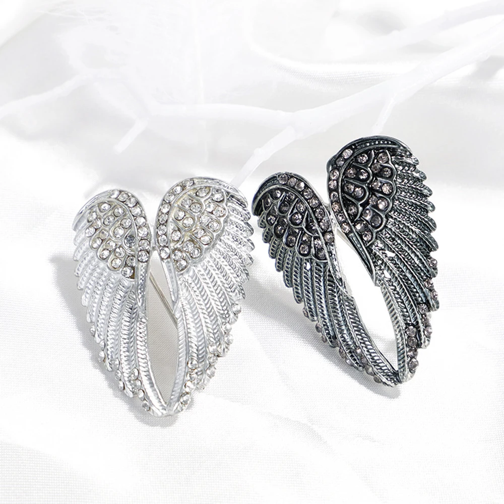 Angel Wings Rhinestone Brooches Pin Women Glitter Collar Pin Clothes Decor Luxury Brooch Wings Exquisite Corsage Enamel Pin Angel Wings Rhinestone Brooches Pin Women Glitter Collar Pin Clothes Decor Luxury Brooch Wings Exquisite Corsage Enamel Pin