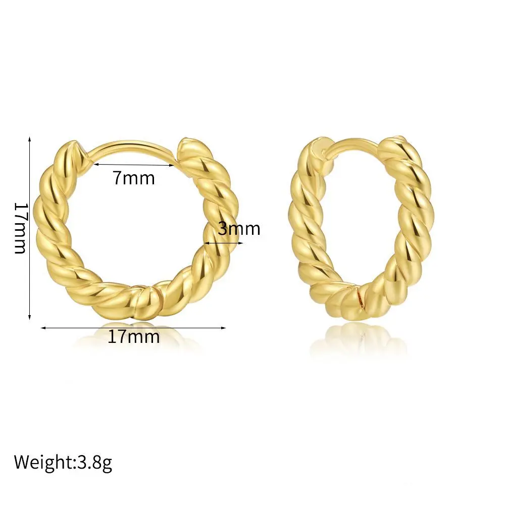 C Shape Twist Croissant Earrings For Women Stainless Steel Hoop Earrings Circle Round Earring Female Fashion Jewelry Orecchini