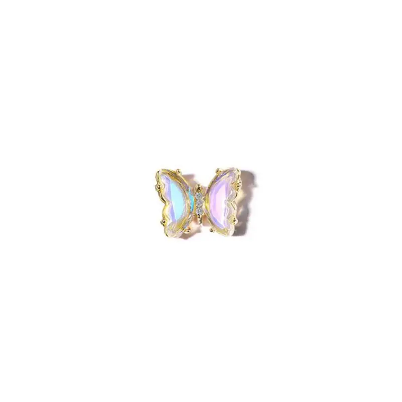1PC Aurora Glitter Sequins 3D Butterfly Zircon Nails Rhinestones Jewelry DIY Professional Manicure Nail Art Decorations Tool
