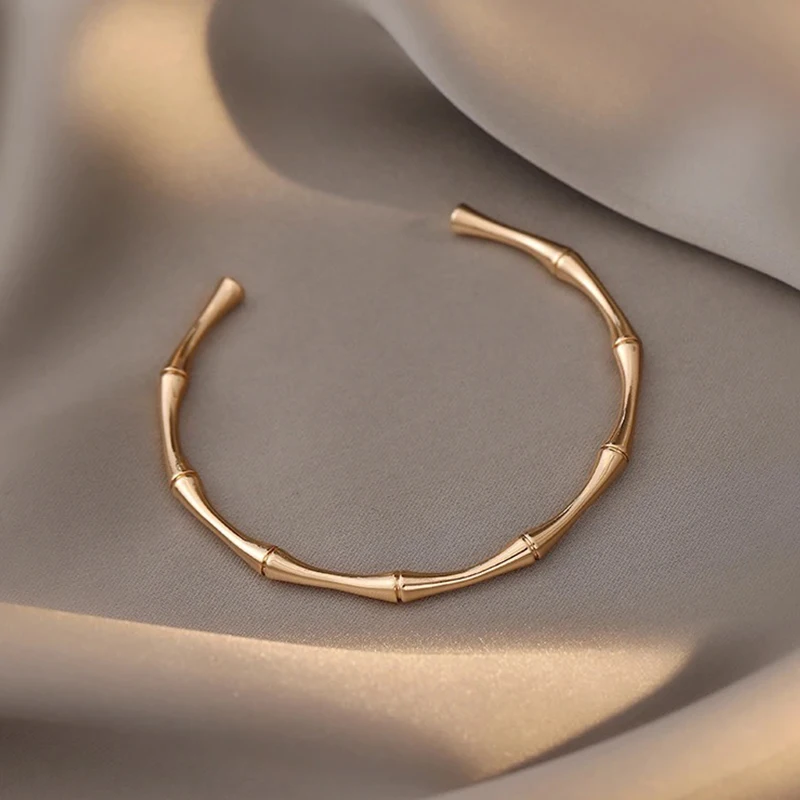 Classic Minimalism Stainless Steel Bamboo Joint Bracelet Bangle For Women Men Fashion Gothic Jewelry Couple Party Friend Gifts