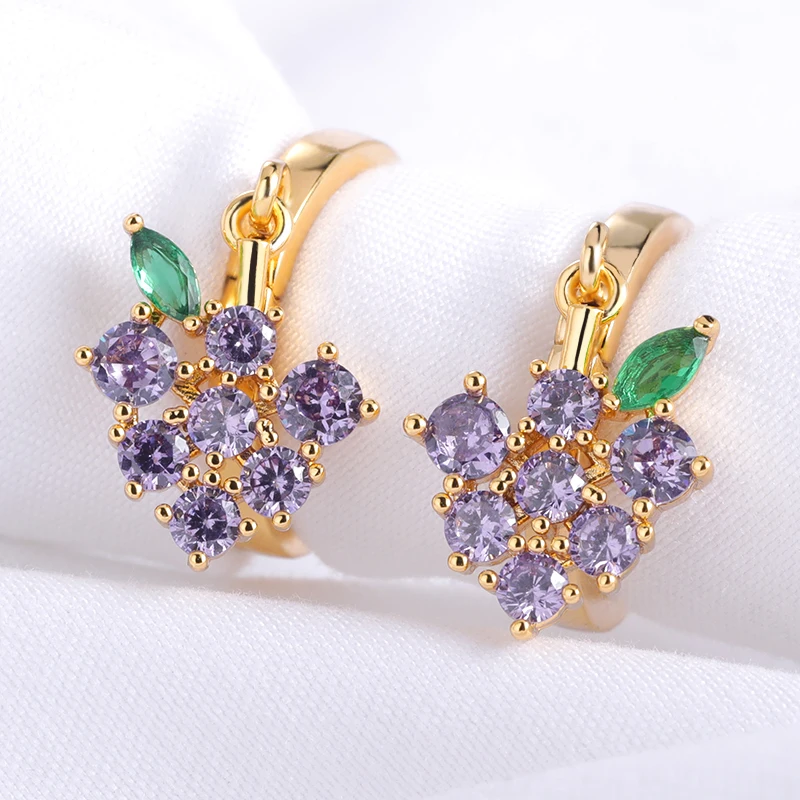 2021 Fashion Korean Fruit Shaped Drop Earrings For Women Sweet Girls Cute Purple Grapes Brincos Line Pendientes Jewelry Gifts 2021 Fashion Korean Fruit Shaped Drop Earrings For Women Sweet Girls Cute Purple Grapes Brincos Line Pendientes Jewelry Gifts