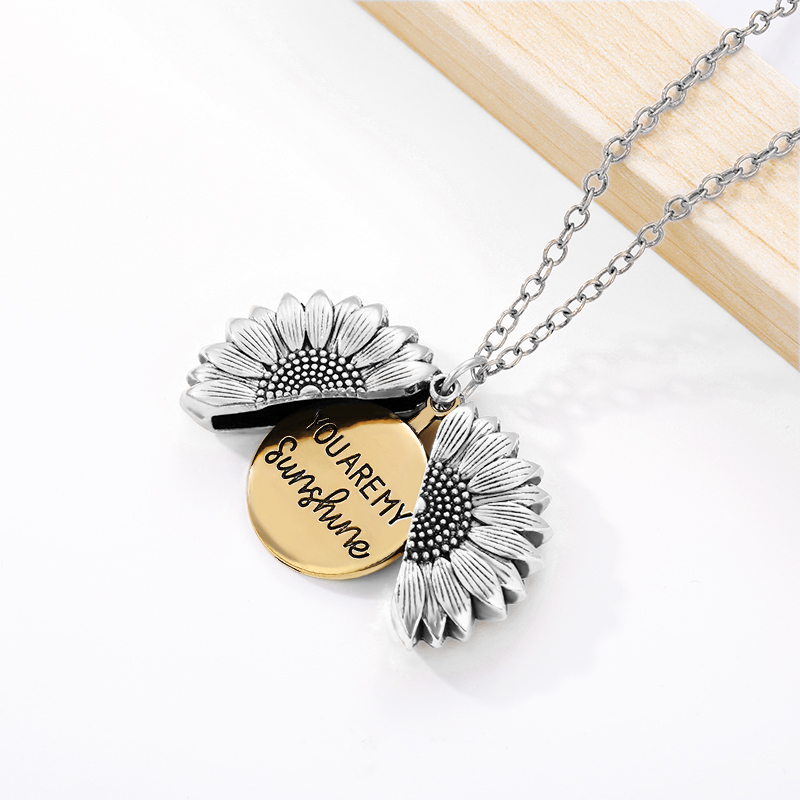 You Are My Sunshine Open Locket Sunflower Pendant Necklace Boho Jewelry Best Friendship Gifts Bff Letter Necklace Collier You Are My Sunshine Open Locket Sunflower Pendant Necklace Boho Jewelry Best Friendship Gifts Bff Letter Necklace Collier