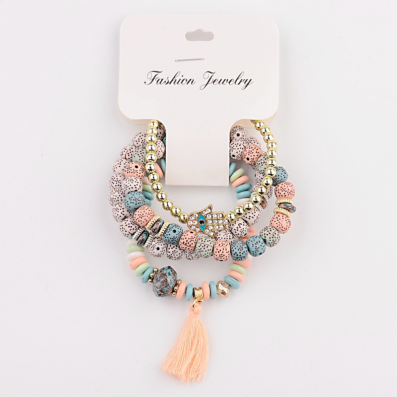 Vintage Bohemia Women Bracelets Set Charm Hand Stone Beads Tassel Pendents Bracelets Pour Les Femmes 4Pcs/Lot Vintage Bohemia Women Bracelets Set Charm Hand Stone Beads Tassel Pendents Bracelets Pour Les Femmes 4Pcs/Lot