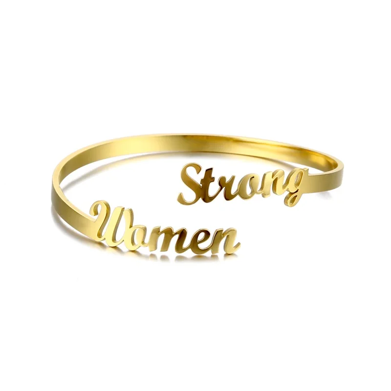 Customized Classic Nameplate Name Bracelet Personalized Custom Cuff Bangles Women Men Rose Gold Stainless Steel Jewelry