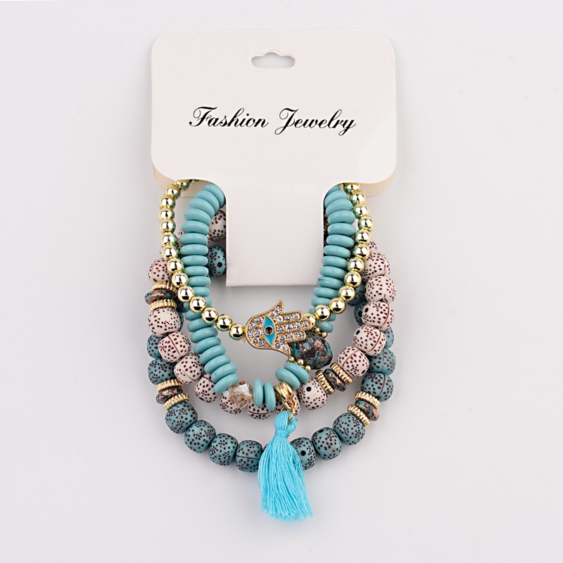 Vintage Bohemia Women Bracelets Set Charm Hand Stone Beads Tassel Pendents Bracelets Pour Les Femmes 4Pcs/Lot Vintage Bohemia Women Bracelets Set Charm Hand Stone Beads Tassel Pendents Bracelets Pour Les Femmes 4Pcs/Lot