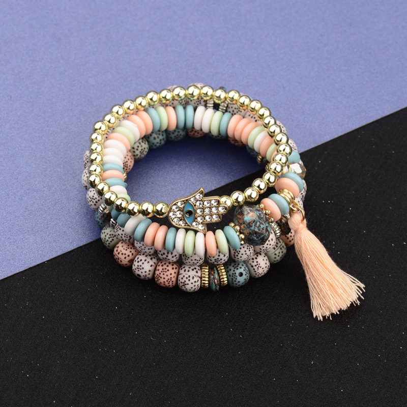 Vintage Bohemia Women Bracelets Set Charm Hand Stone Beads Tassel Pendents Bracelets Pour Les Femmes 4Pcs/Lot Vintage Bohemia Women Bracelets Set Charm Hand Stone Beads Tassel Pendents Bracelets Pour Les Femmes 4Pcs/Lot