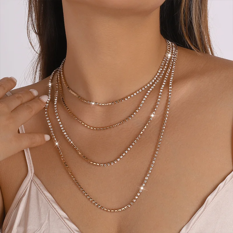 Stonefans Sexy Shiny Rhinestone Multilayer Necklaces for Women Fashion Irregular Y Shape Claw Chain Collar Jewelry Accessories