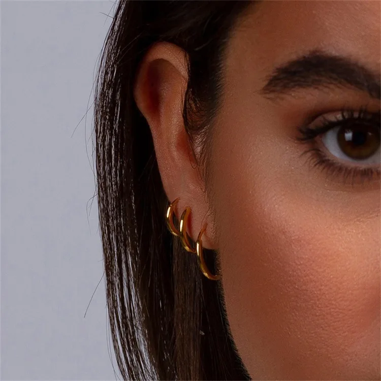 Classic Stainless Steel Round Hoop Earrings For Men Dia 15/18/20mm Circle Hoop Earring Men Piercing Ear Buckle 1Pair Classic Stainless Steel Round Hoop Earrings For Men Dia 15/18/20mm Circle Hoop Earring Men Piercing Ear Buckle 1Pair
