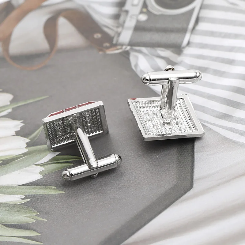 Square Cufflinks Mens Red/Black Enamel Business Cuff Links Button Vintage Retro French Suit Shirt Cufflink Wedding Jewelry Men Square Cufflinks Mens Red/Black Enamel Business Cuff Links Button Vintage Retro French Suit Shirt Cufflink Wedding Jewelry Men
