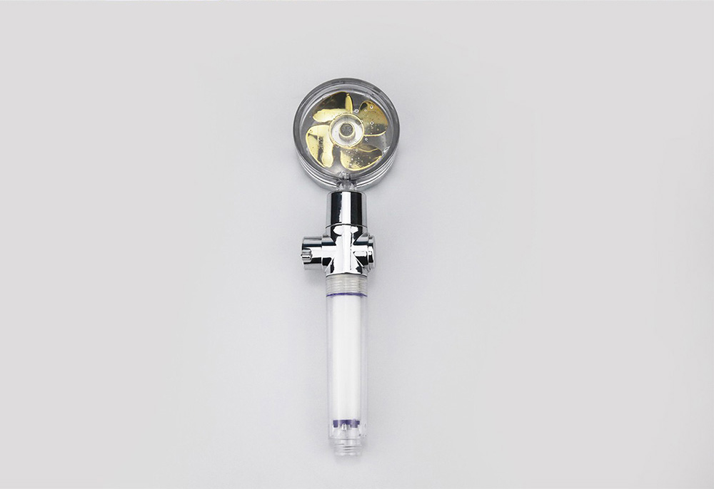 Turbo Propeller Water Saving Shower Head and Holder High Preassure Showerhead Rainfall with Fan Bathroom Accessories