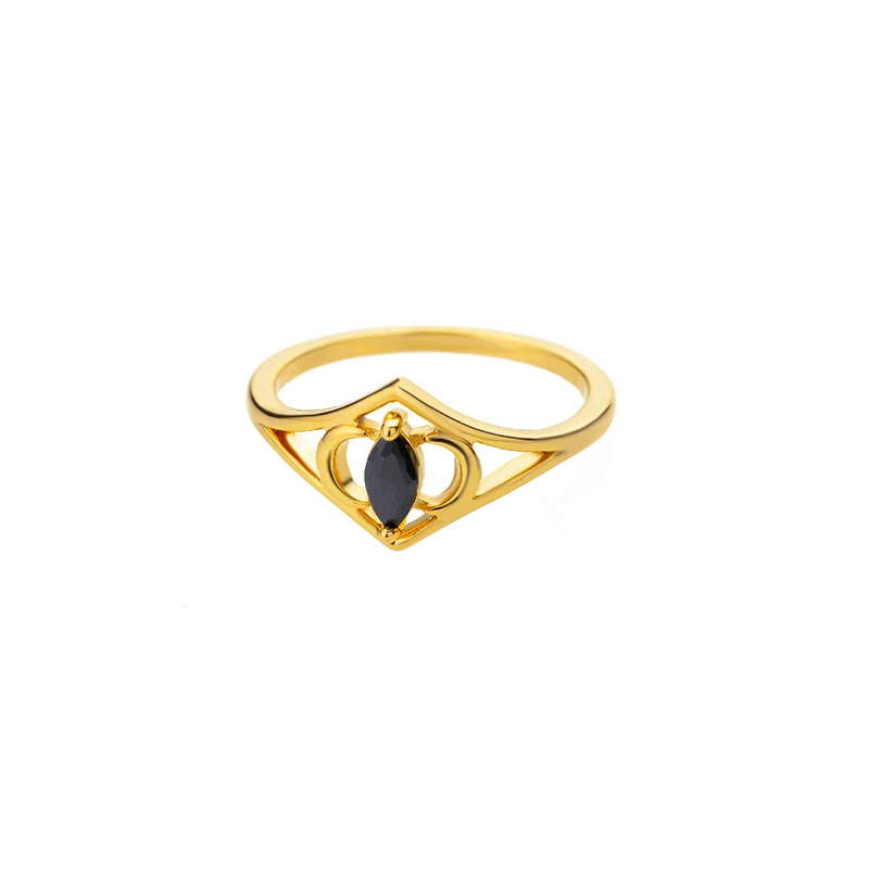 Stainelss Steel Moon Star Black Oval Stone Rings For Women Gold Wedding Couple Rings Boho Aesthetic Jewelry Memorial Gift 2022