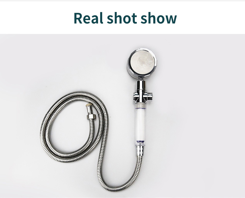 Turbo Propeller Water Saving Shower Head and Holder High Preassure Showerhead Rainfall with Fan Bathroom Accessories